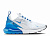 Оригинальные  WMNS AIR MAX 270 AH6789-118 в расцветке WHITE UNIVERSITY BLUE